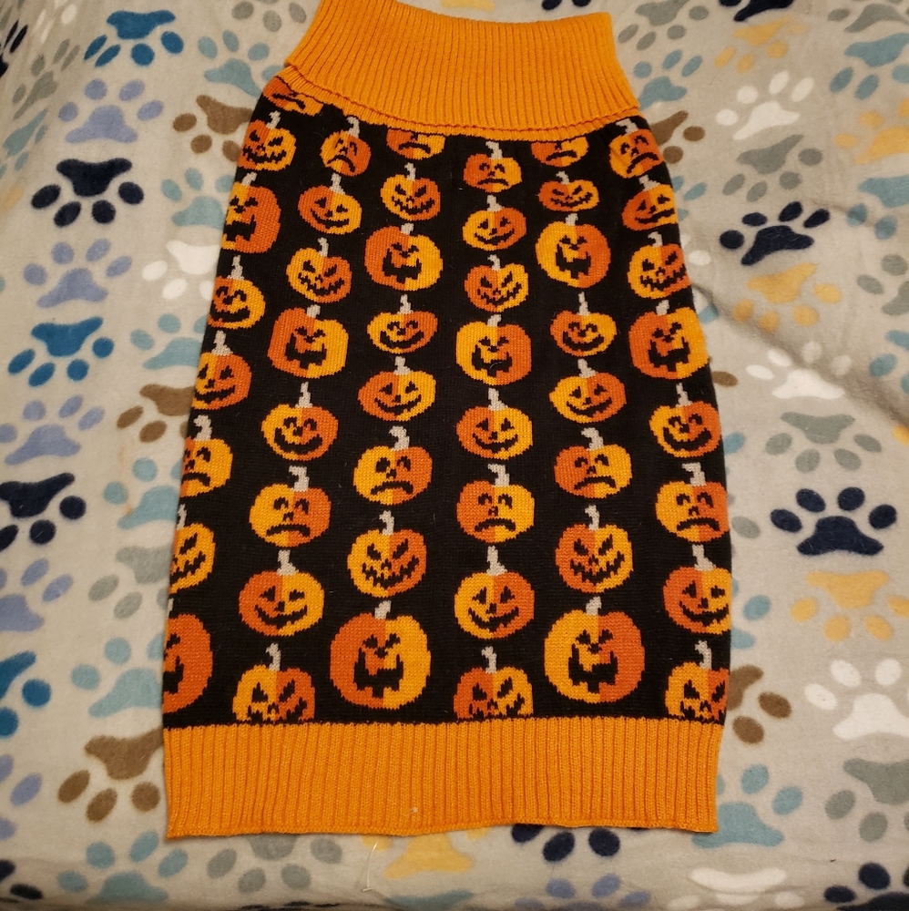 XL Jack O'Lantern Dog Sweater